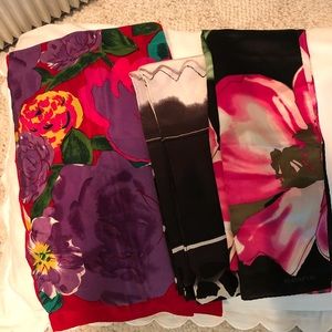 Trio of silk scarves